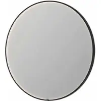 Ink SP24 Spiegel Rond In Kader 120cm Directe LED - Geborsteld Metal Black - Aluminium, Glas - Rond - Spiegels, Badkamerspiegels - 8718835176204