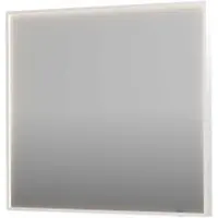 Ink SP19 Spiegel In Kader 90x80cm Directe LED Verlichting Rondom - Mat Wit - Glas - Rechthoekig - Spiegels, Badkamerspiegels - 8718835176464