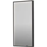 Ink SP19 Spiegel In Kader 40x80cm Directe LED Verlichting Rondom - Geborsteld Metal Black - Glas - Rechthoekig - Spiegels, Badkamerspiegels - 8718835176259