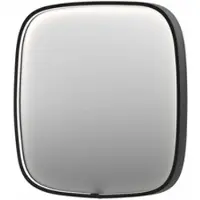 Ink SP31 Spiegel Contour In Kader 100x100cm Directe LED - Geborsteld Metal Black - Glas - Vierkant - Spiegels, Badkamerspiegels - 8718835163457