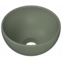 Ink Otello XS waskom - 24x24x12cm Fontein kom rond porselein - mat retrogroen 0300245