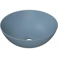 Ink Otello Large waskom - 40x40x14cm Opbouw rond porselein - mat lichtblauw 0300295