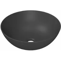 Ink Otello Opzetwastafel Rond 40cm Keramiek - Mat Middernachtgrijs - 8718835167707 - Wastafels, Opzetwastafels