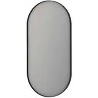 Ink SP20 Spiegel Ovaal In Kader 50x100cm - Geborsteld Metal Black - Glas - Ovaal - Spiegels, Badkamerspiegels - 8718835176112