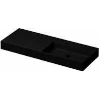 Ink United Wastafel 120x45cm Keramiek - Rechts - Zonder Kraangat - Mat Zwart - 8718835165260 - Rechthoekig - Wastafels, Meubelwastafels
