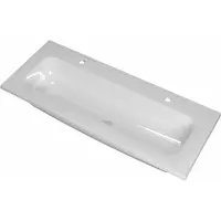 Ink Reflekt Meubelwastafel 100x40cm Polystone - Centraal - 2 Kraangaten - Glans Wit - 8718835164058 - Rechthoekig - Wastafels