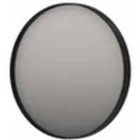 Ink SP17 Spiegel Rond In Kader 60cm Indirecte LED - Geborsteld Metal Black - Aluminium, Glas - Rond - Spiegels, Badkamerspiegels - 8718835176068
