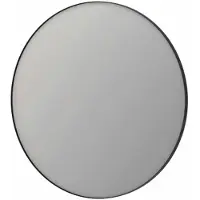 Ink SP15 Spiegel Rond In Kader 120cm - Geborsteld Metal Black - Aluminium, Glas - Rond - Spiegels, Badkamerspiegels - 8718835176044