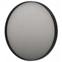 Ink SP17 Spiegel Rond In Kader 100cm Indirecte LED - Geborsteld Metal Black - Aluminium, Glas - Rond - Spiegels, Badkamerspiegels - 8718835176082