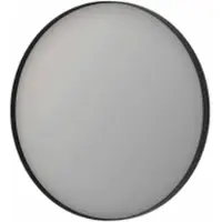 Ink SP15 Spiegel Rond In Kader 60cm - Geborsteld Metal Black - Aluminium, Glas - Rond - Spiegels, Badkamerspiegels - 8718835176013