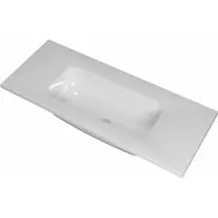 Ink Reflekt Meubelwastafel 100x40cm Polystone - Midden - Zonder Kraangat - Glans Wit - 8718835164096 - Rechthoekig - Wastafels