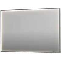 Ink SP19 Spiegel In Kader 120x80cm Directe LED Verlichting Rondom - Geborsteld RVS - Glas - Rechthoekig - Spiegels, Badkamerspiegels - 8718835176587