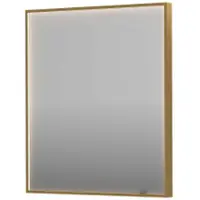 Ink SP19 Spiegel In Kader 70x80cm Directe LED Verlichting Rondom - Geborsteld Mat Goud - Glas - Rechthoekig - Spiegels, Badkamerspiegels - 8718835176372