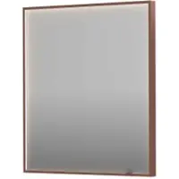 Ink SP19 Spiegel In Kader 70x80cm Directe LED Verlichting Rondom - Geborsteld Koper - Glas - Rechthoekig - Spiegels, Badkamerspiegels - 8718835176396