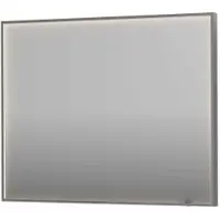 Ink SP19 Spiegel 100x80cm In Stalen Kader Met Directe LED Verlichting - Geborsteld RVS - Glas - Rechthoekig - Spiegels - Badkamerspiegels - 8718835176532