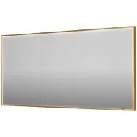 Ink SP19 Spiegel In Kader 160x80cm Directe LED Verlichting Rondom - Geborsteld Mat Goud - Glas - Rechthoekig - Spiegels, Badkamerspiegels - 8718835176679