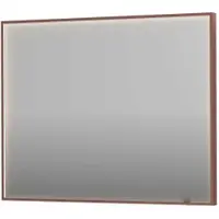 Ink SP19 Spiegel In Kader 100x80cm Directe LED Verlichting Rondom - Geborsteld Koper - Glas - Rechthoekig - Spiegels, Badkamerspiegels - 8718835176549