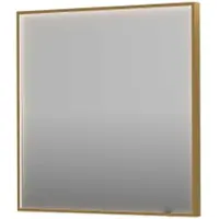 Ink SP19 Spiegel 80x80cm In Stalen Kader Met Directe LED Verlichting - Geborsteld Mat Goud - Glas - Rechthoekig - Spiegels - Badkamerspiegels - 8718835176426
