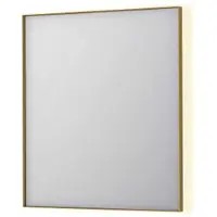 Ink SP32 Spiegel In Kader 70x80cm Indirecte LED Verlichting Rondom - Geborsteld Mat Goud - Glas - Rechthoekig - Spiegels, Badkamerspiegels - 8718835176921