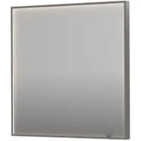 Ink SP19 Spiegel In Kader 80x80cm Directe LED Verlichting Rondom - Geborsteld RVS - Glas - Rechthoekig - Spiegels, Badkamerspiegels - 8718835176433