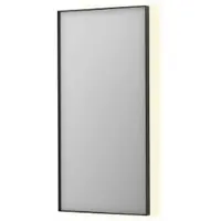 Ink SP32 spiegel - 50x4x100cm rechthoek in stalen kader incl indir LED - verwarming - color changing - dimbaar en schakelaar - geborsteld metal black 8410015