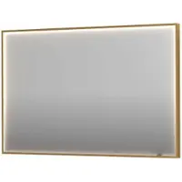 Ink SP19 Spiegel In Kader 120x80cm Directe LED Verlichting Rondom - Geborsteld Mat Goud - Glas - Rechthoekig - Spiegels, Badkamerspiegels - 8718835176570