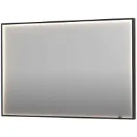 Ink SP19 Spiegel In Kader 120x80cm Directe LED Verlichting Rondom - Geborsteld Metal Black - Glas - Rechthoekig - Spiegels, Badkamerspiegels - 8718835176600