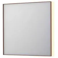 Ink SP32 Spiegel In Kader 80x80cm Indirecte LED Verlichting Rondom - Geborsteld Koper - Glas - Vierkant - Spiegels, Badkamerspiegels - 8718835177003