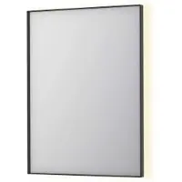 Ink SP32 Spiegel In Kader 60x80cm Indirecte LED Verlichting Rondom - Geborsteld Metal Black - Glas - Rechthoekig - Spiegels, Badkamerspiegels - 8718835176891