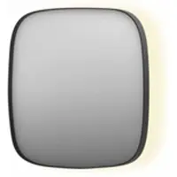 Ink SP30 Spiegel Contour In Kader 40x40cm Indirecte LED - Geborsteld Metal Black - Glas - Vierkant - Spiegels, Badkamerspiegels - 8718835162733