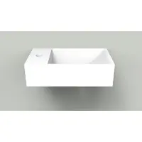 Arcqua Fontein marble free 40x22x12 cm kraangat links mat wit