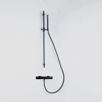 FortiFura Calvi douchekraan met glijstangset met staafhanddouche, gladde doucheslang - mat zwart SW767488/SW496811/SW706210/SW377839