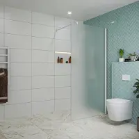 FortiFura Galeria inloopdouche - 100x200cm - mat glas - wandarm - mat wit SW797927/SW797906
