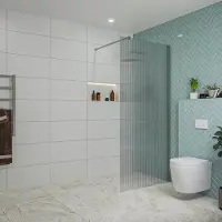 FortiFura Galeria inloopdouche - 90x200cm - ribbelglas - wandarm - chroom SW797951/SW797904