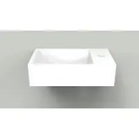 Arcqua Fontein marble free 40x22x12 cm kraangat rechts glanzend wit