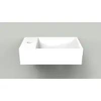 Arcqua Fontein marble free 40x22x12 cm kraangat links glanzend wit