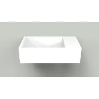 Arcqua Fontein marble free 40x22x12 cm rechts zonder kraangat glanzend wit