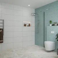 FortiFura Galeria inloopdouche - 40x200cm - mat glas - wandarm - chroom SW797921/SW797904