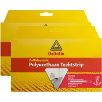 Deltafix Tochtstrip - 2x - tochtwering - wit - zelfklevend - universeel - 6 m x 9 mm x 9 mm - Tochtstrippen
