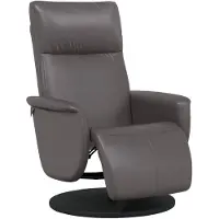vidaXL Fauteuil verstelbaar met voetensteun kunstleer grijs