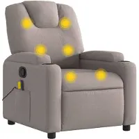 vidaXL Massagestoel verstelbaar stof taupe
