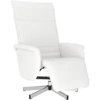 vidaXL Fauteuil verstelbaar met voetensteun kunstleer wit