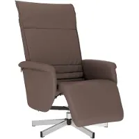 vidaXL Fauteuil verstelbaar met voetensteun kunstleer bruin