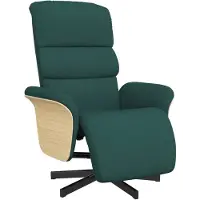 vidaXL Fauteuil verstelbaar met voetensteun stof donkergroen