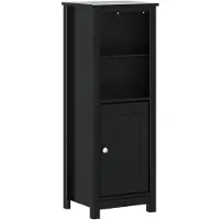 vidaXL Badkamerkast BERG 40x34x110 cm massief grenenhout zwart