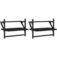 vidaXL Wandschappen met stangen 2 st 40x25x30 cm zwart