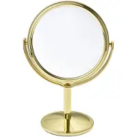 Clayre & Eef Spiegel Ø 11x17 cm Goudkleurig Metaal Glas Rond Goudkleurig