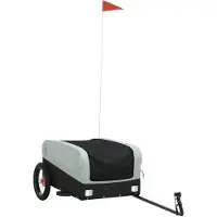 vidaXL - Fietstrailer - 30 - kg - ijzer - zwart - en - grijs