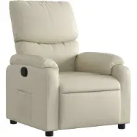 vidaXL Fauteuil verstelbaar kunstleer crèmekleurig