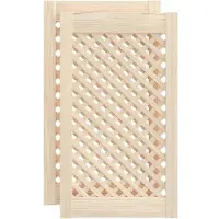vidaXL Kastdeuren met latwerk 2 st 39,5x69 cm massief grenenhout